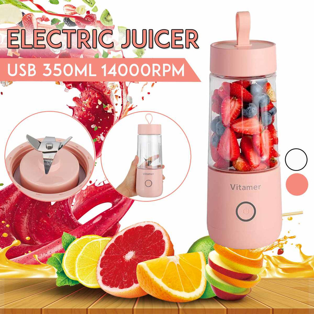 350ml Portable Blender Juicer Electric USB Rechargeable Mixer.